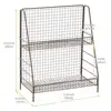 2-Tier Organizer Rack Wire Basket Storage Container Foods Spice Kitchenware Bathroom Cans Foods,Spice