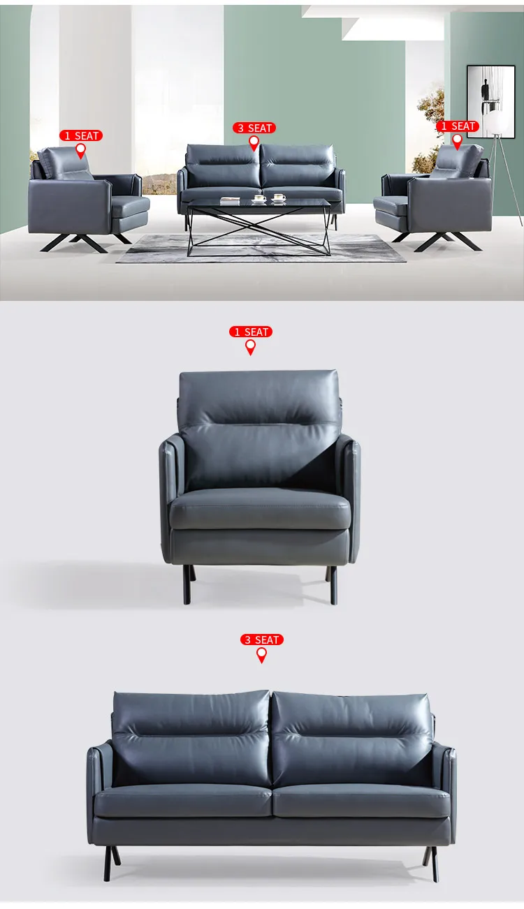 Pengpai Custom Seat Italy Leather Sofas Lounge Sofa Set