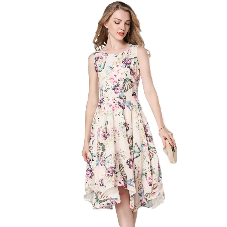 Summer Casual Dress Print Chiffon Dress And Dresses Women Lady Elegant ...