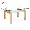 Hot sale cheap longd modern simple tempered glass tabletop bar table