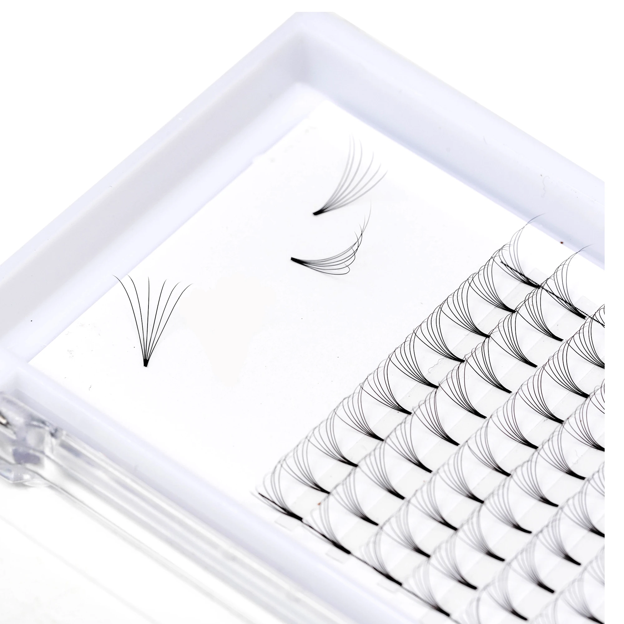 

Professional 5d 3d loose fan eyelashes pointy base eyelash russian volume premade fans with CE certificate, Black