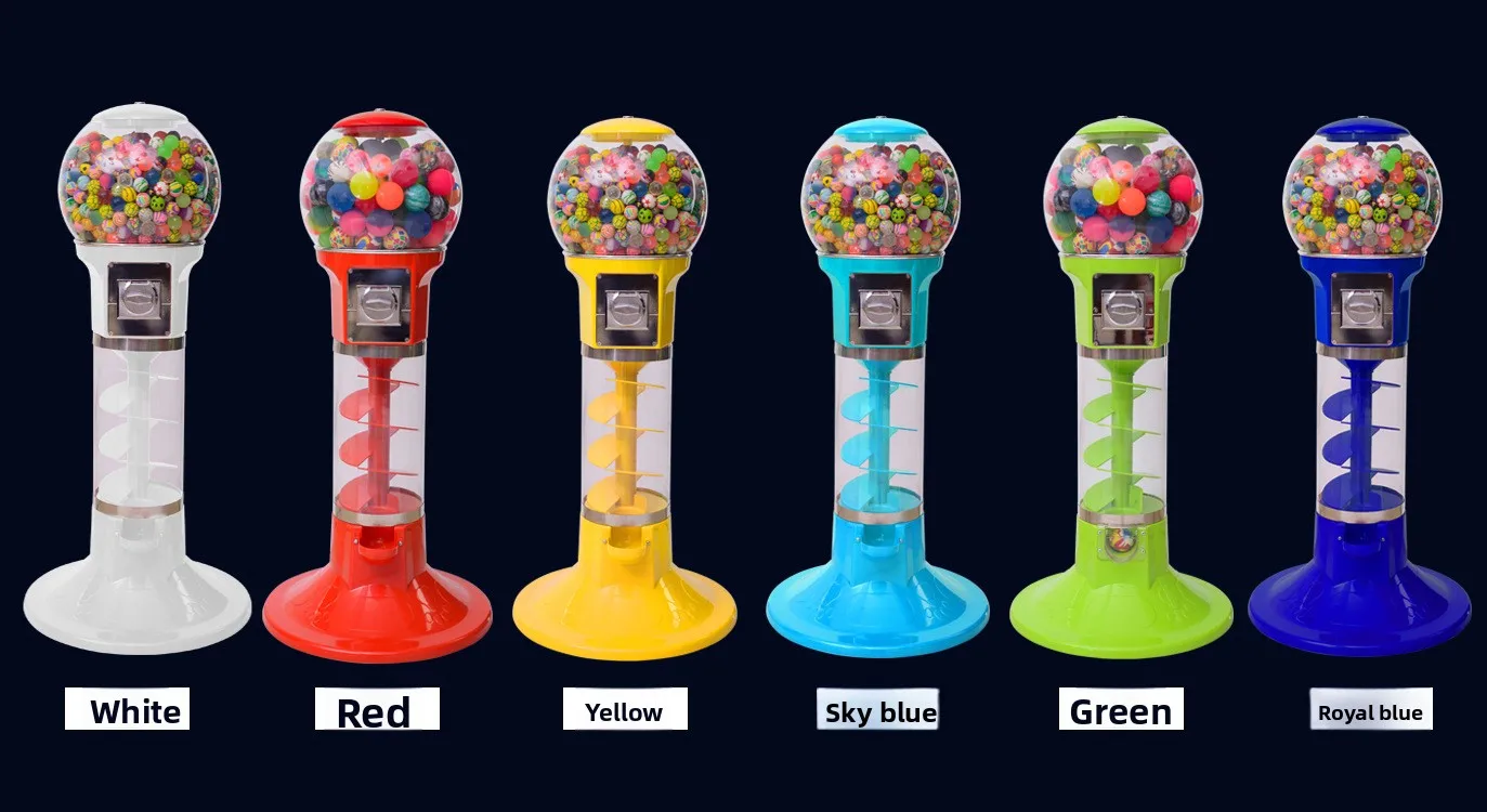 One Yuan Mechanical Coin-Operated Spiral Bouncy Ball Machine Source Manufacturer's  Machine with SDK Function