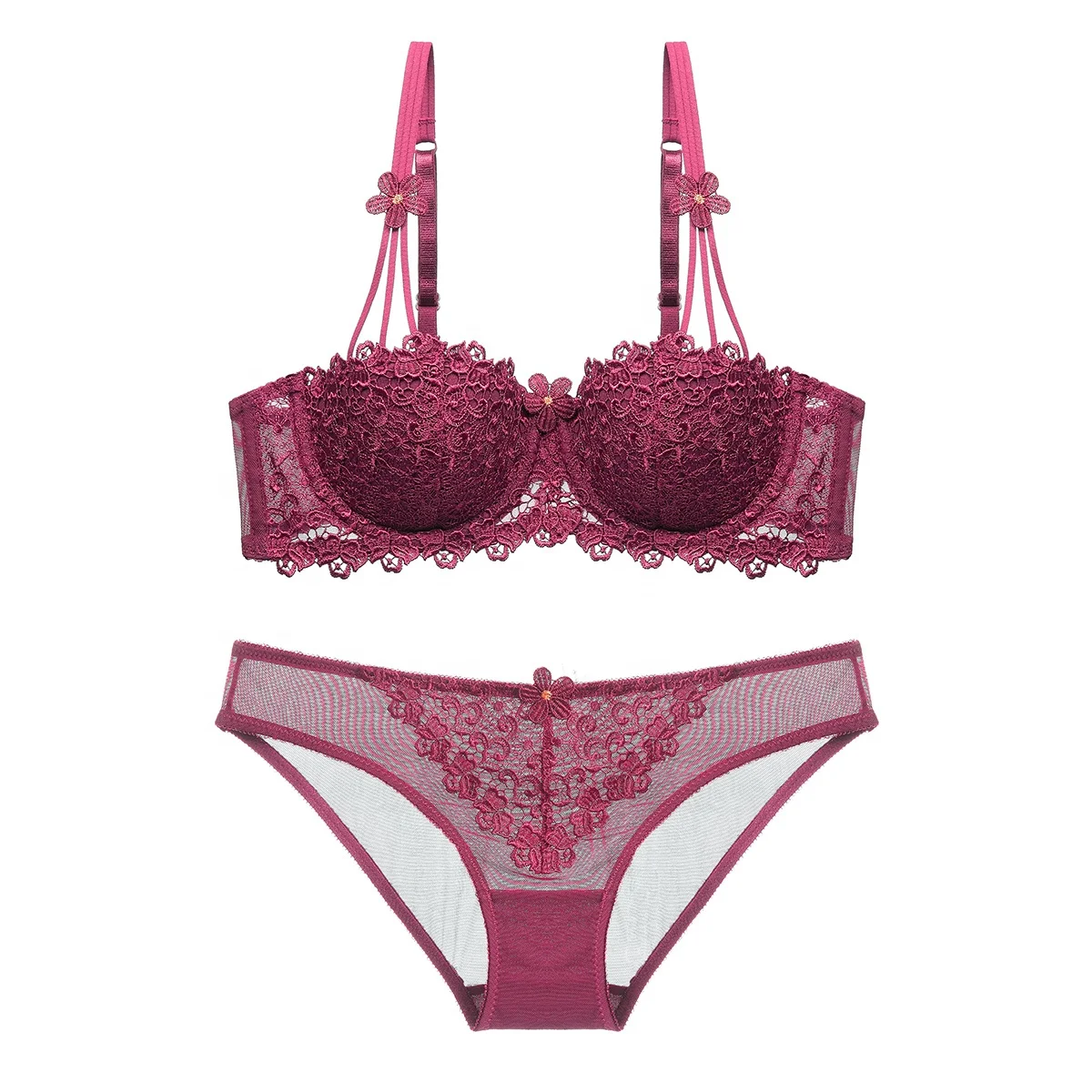 Multifunctional Bra And Thong Panty Set Bralette Bra Lace Cheap Women's