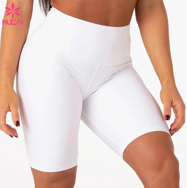 High Waist Polyester Compression Squat Proof Fitness Bottom Custom Workout Women Biker Shorts