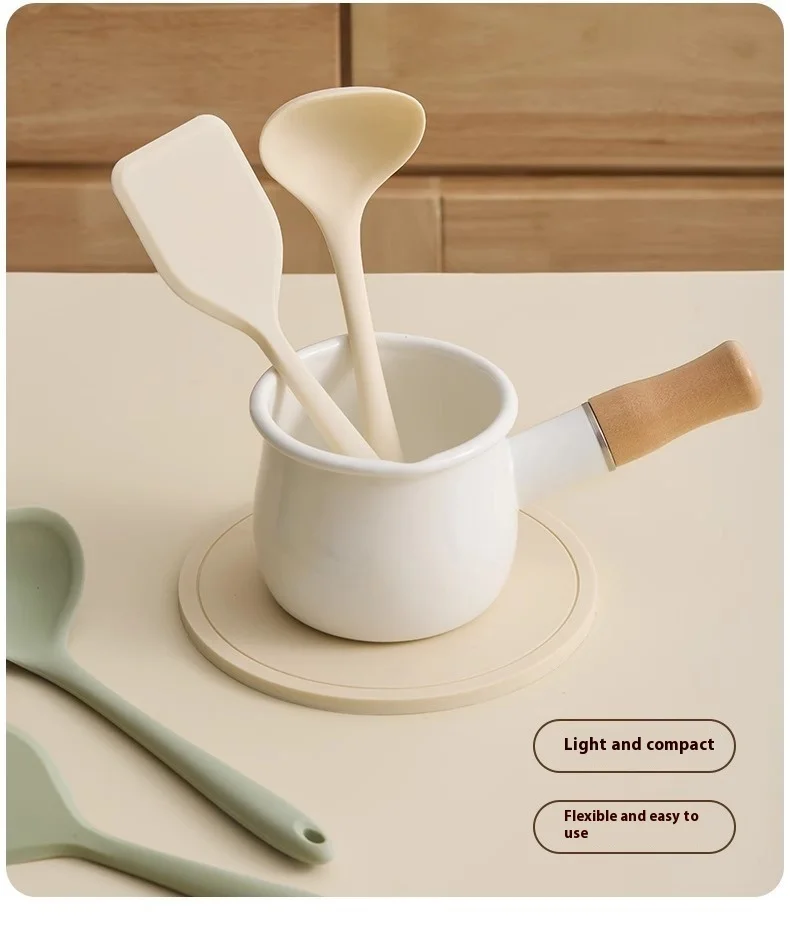 product mini non stick silicone spatula small size kitchenware cooking serving tool for baby food supplements and household soup spoon-7