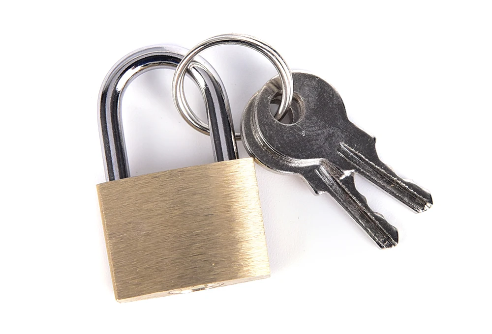S1F9 WOLFDOG Mini Size Security 20mm Width Door Lock Brass Padlock with 3 Keys C 