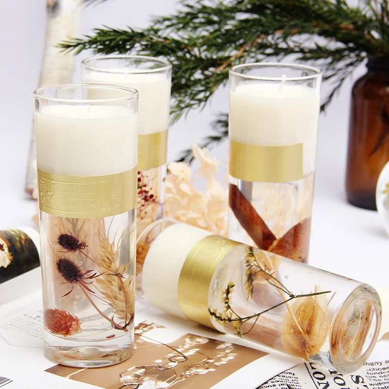 Gel Wax Botanical Scented Candles Glass Buy Gel Botanical Flower