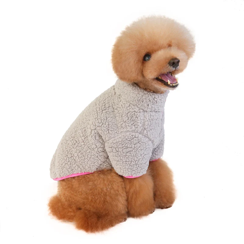 OEM Customized Pet Clothes Dog Jacket Soft Fleece Dog Sweater Fashion Zipper Pet Coats Dogs Clothing For Winter