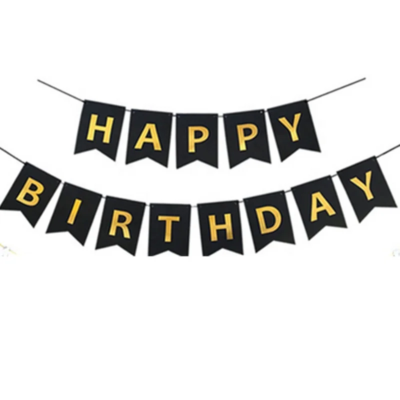 16*20cm Paper Hanging Happy Birthday Banner Party Flag Decorations ...