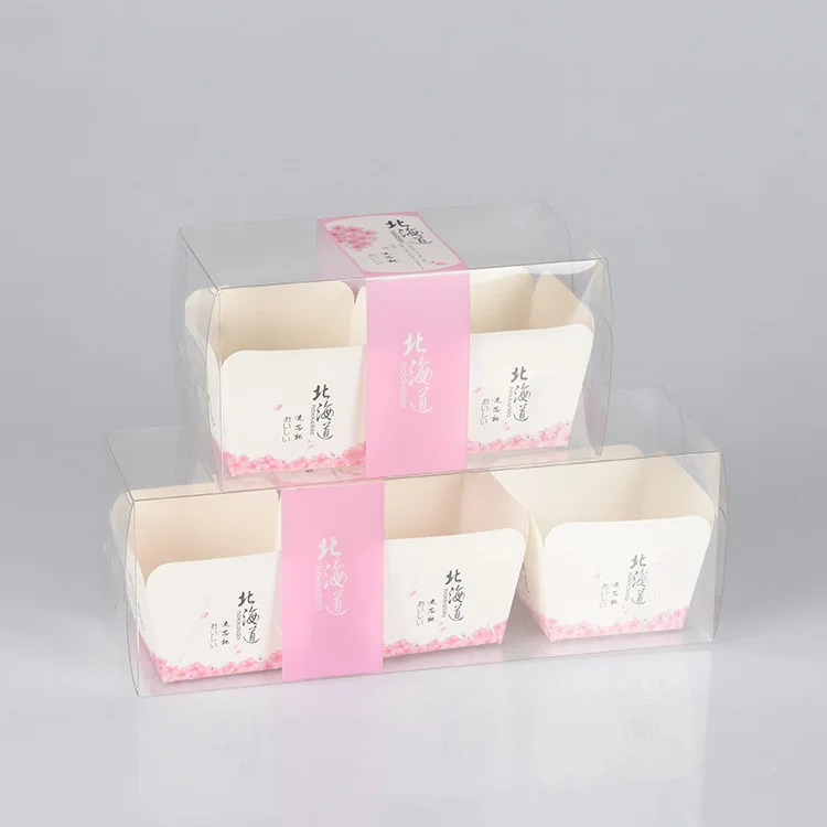 Rectangular Custom Logo Pet Plastic Cake Personalized Swiss Roll Boxes for Cheese Cake Box