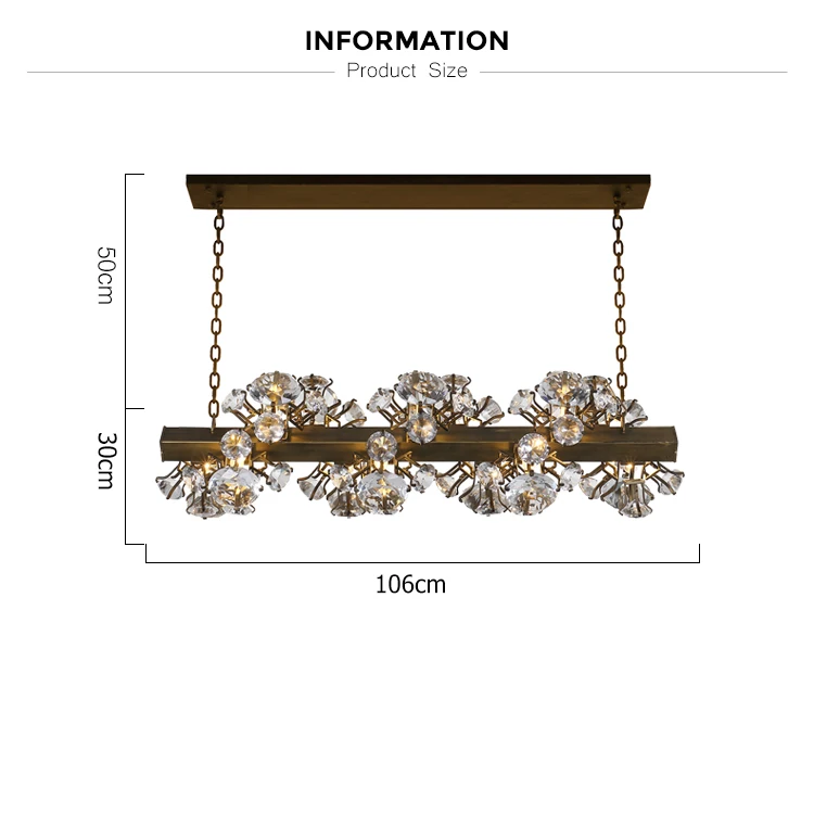 Modern Good Look Rectangular Restaurant Spiral K9 Diamond Shape Crystal Iron New Design Chandelier Dining Room