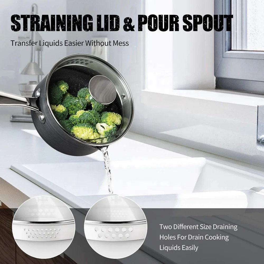 Pots And Pans Set 10 Piece,Nonstick Hard Anodized Cookware Sets With