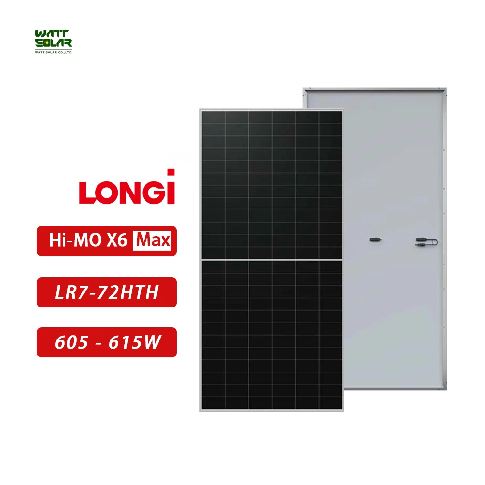 Longi Hi-MO X6 610W Max Solar Panel, N-Type Bifacial 615W High