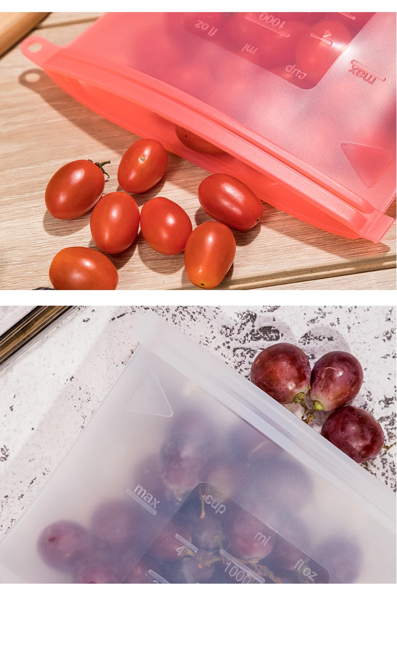 Amazon Bpa Free Reusable Silicone Food Storage Bags,Leakproof Silicone