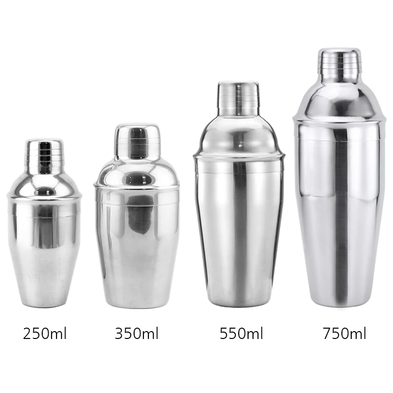 Novelty Bacardi Rose Gold Silver Glitter 350ml Cocktail Shaker