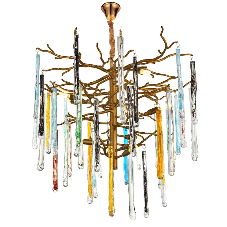 Lamp G9 Chandelier Decorate Aluminum Body Glass Luxury Hotel Indoor Pendant Lamp LED Gold /chrome/bronze 80 GX-D190085 Iluminize