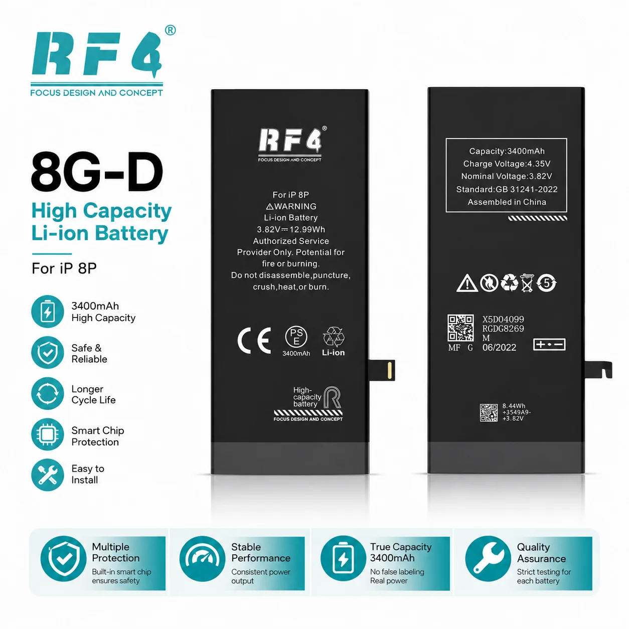 3400mah high capacity li ion battery