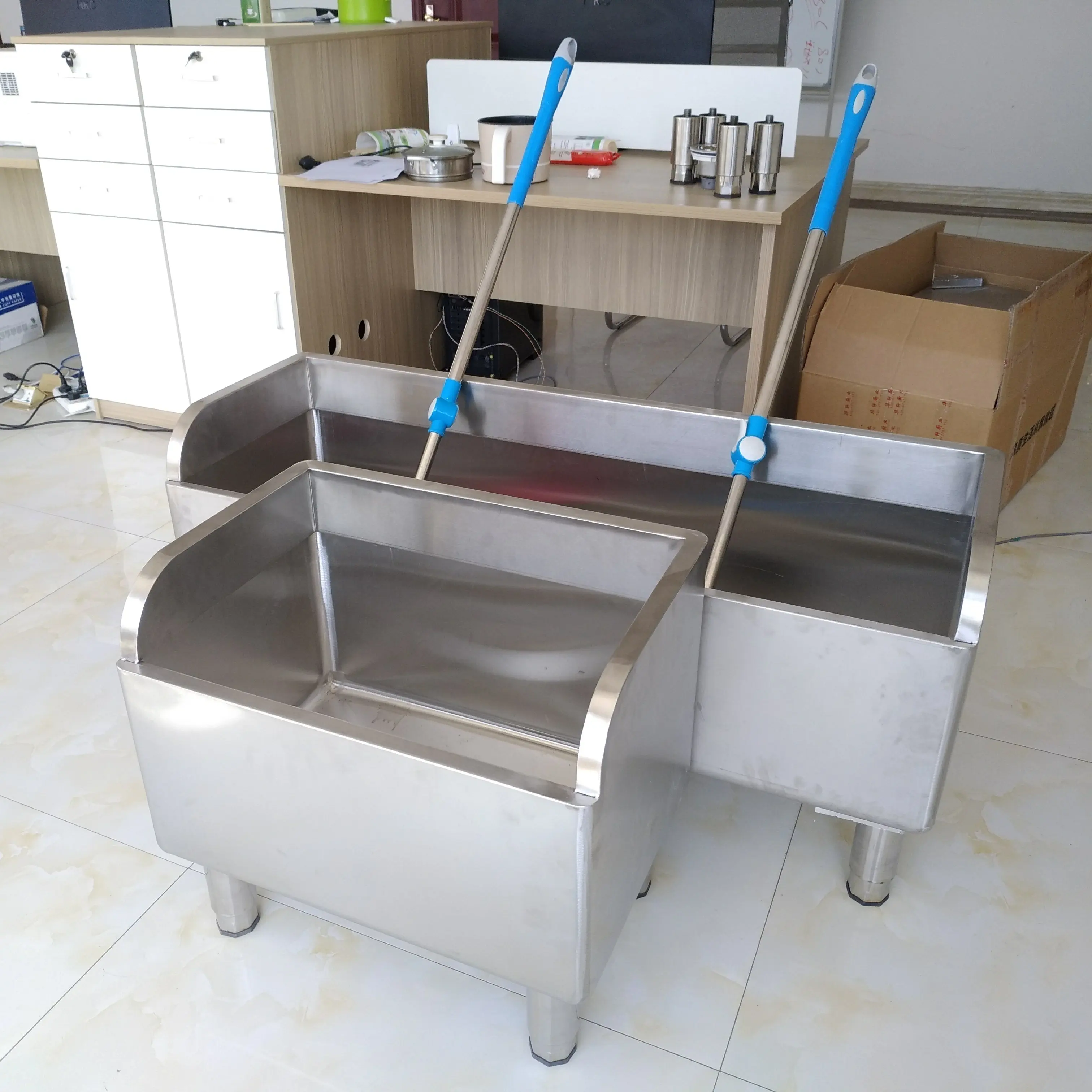 Stainless Steel Floor Mop Washing Sink Basin Cleaner Bucket For