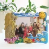 Custom colorful cartoon funny photo frame 2D soft pvc rubber frame 6x8 inch family photo display picture frame