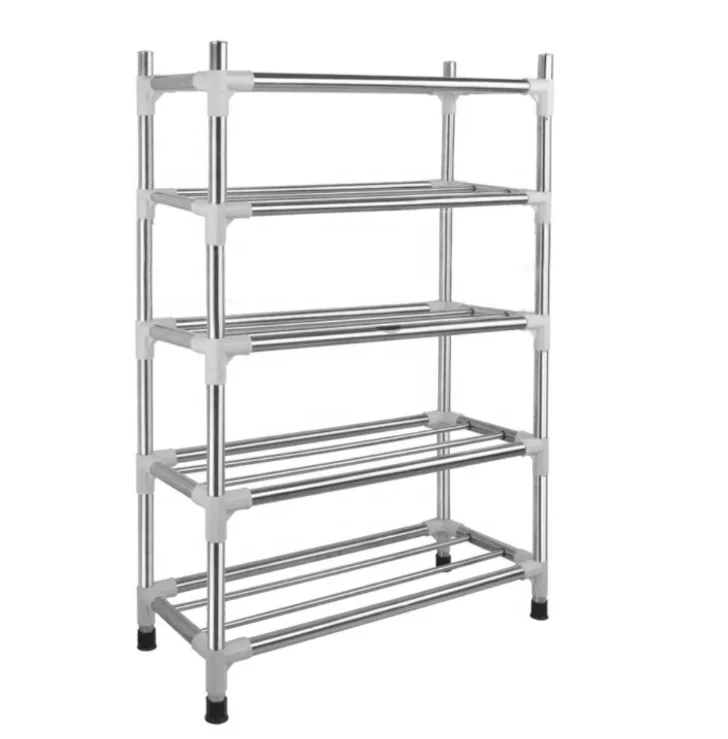 Knockdown Stackable Stainless Steel Shoe Rack Metal Shoe Racks For
