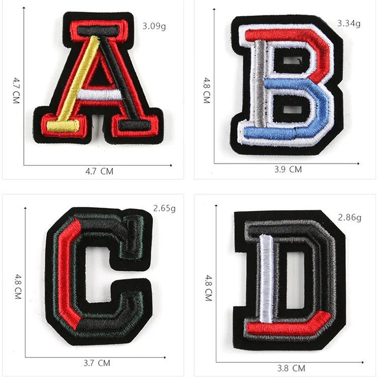 Sew On Letter Design Custom Embroidery Puff 3d Patch Applique For ...