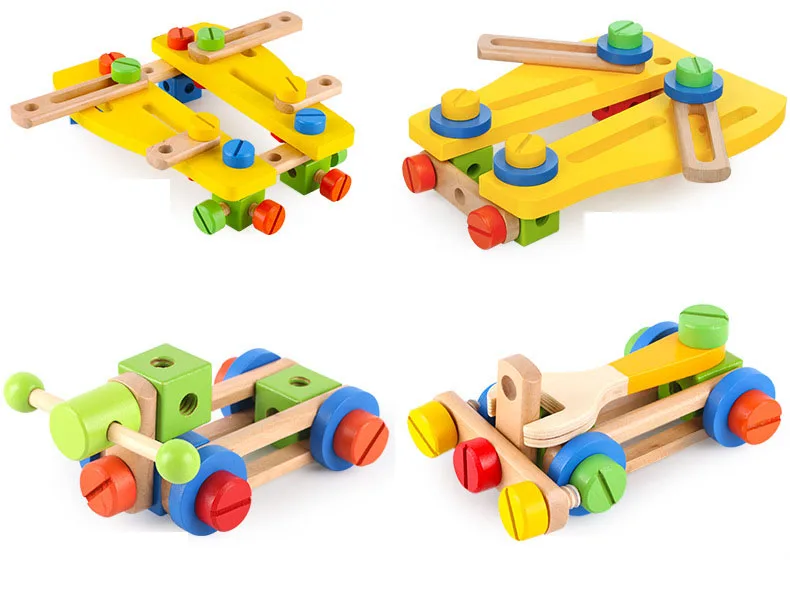 Multifunction Children Pretend Wooden Tool Box Diy Wooden Assembly Toys ...