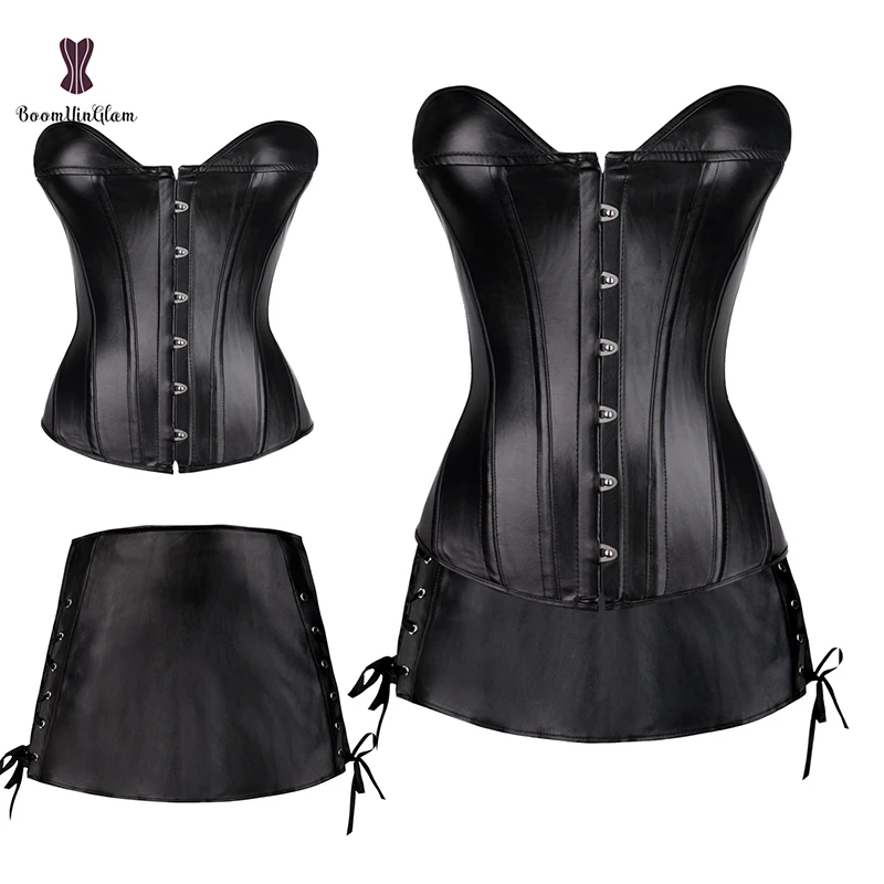 plus size leather corset dress