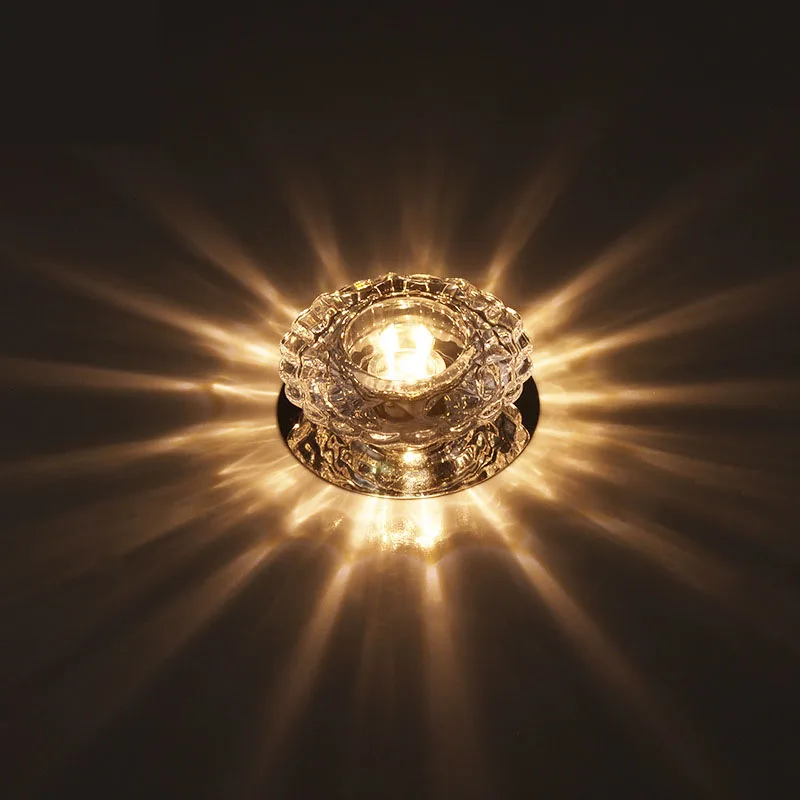 Ceiling lamp embedded crystal aisle lamp living room three-color small hole ceiling light