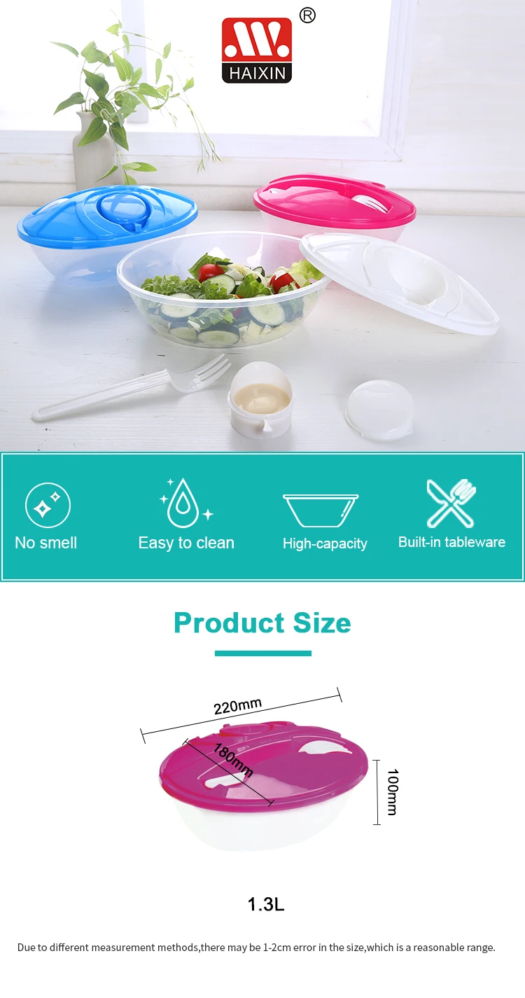 Haixing colorful plastic storage takeout containers bento box