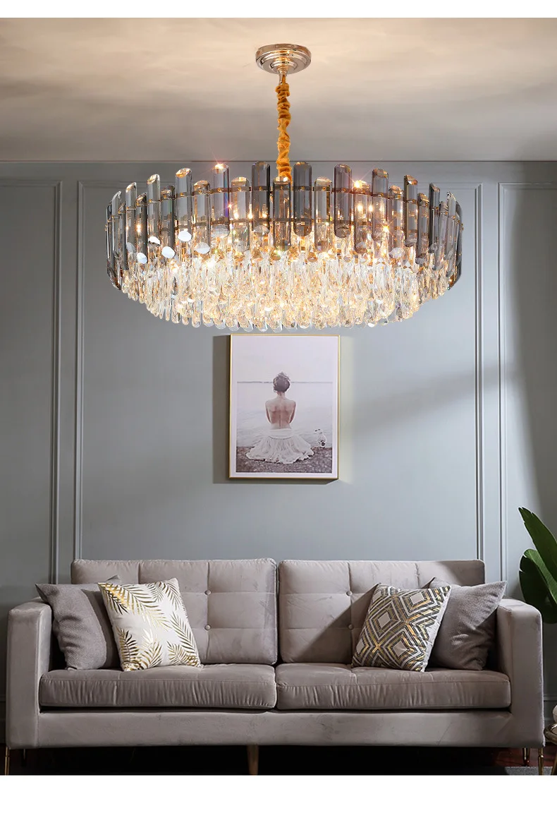 product villa hotel lobby luxurious american style living room postmodern high end light luxury crystal bedroom nordic chandelier-11