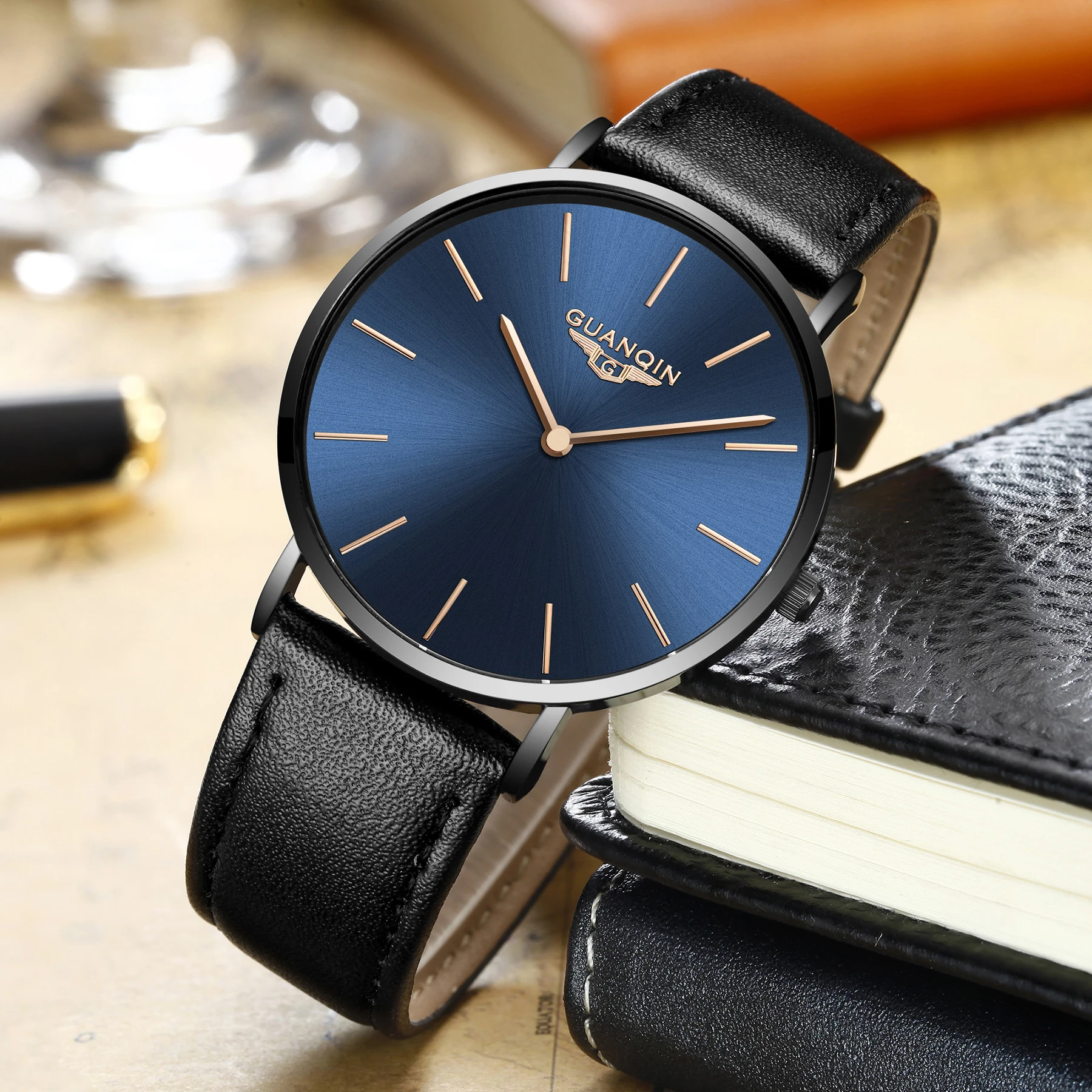 2018 简约风格 guanqin 网带时尚防水中性手表