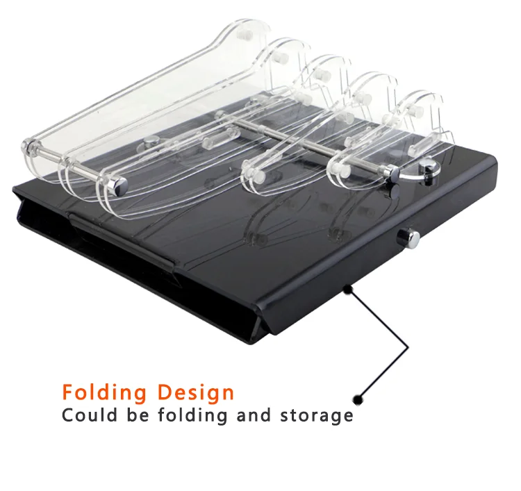 Foldable Black Color 5PCS Kitchen Knife Acrylic Block