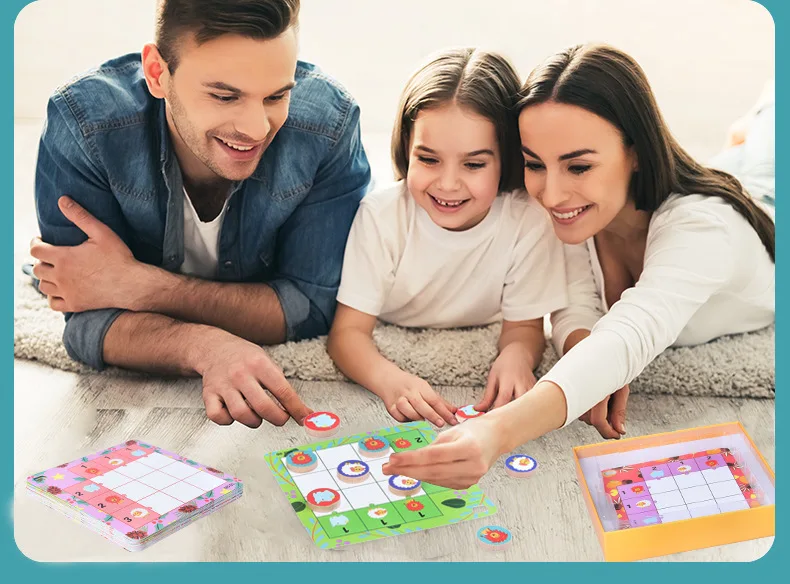 丛林动物逻辑游戏棋盘玩具为儿童蒙特梭利互动创意家庭游戏