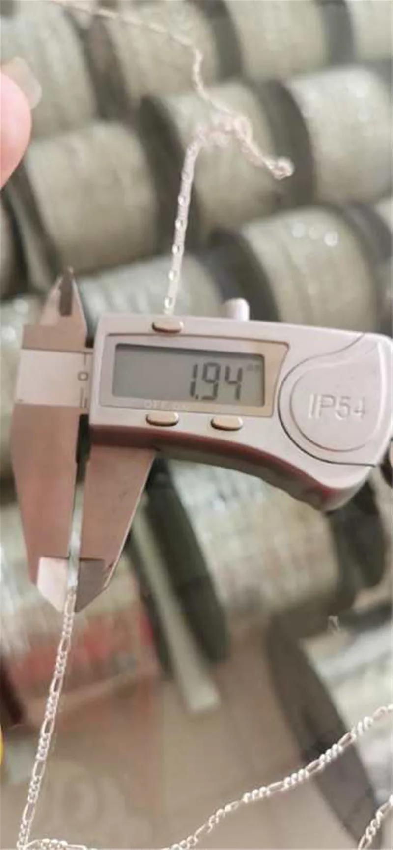 100Meter 1.9mm Solid 925 Sterling Silver Italian Figaro Two Tone Chain Roll