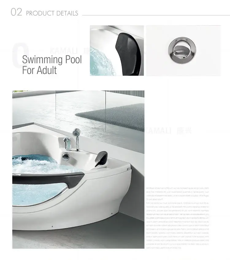 Kamali M3150-D poland clear acrylic massage couple bathtub big spa hydromassage deep soaking free sex usa hot bath tub