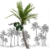 Factory Wholesale outdoor and indoor Decor Fake Fan Leaves Imitation Coconut Curved Artificial Tree