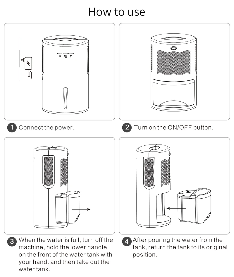 Portable Mini Air Purifier Air Conditioner Dehumidifier Home Quiet Basement Bedroom Dehumidifier