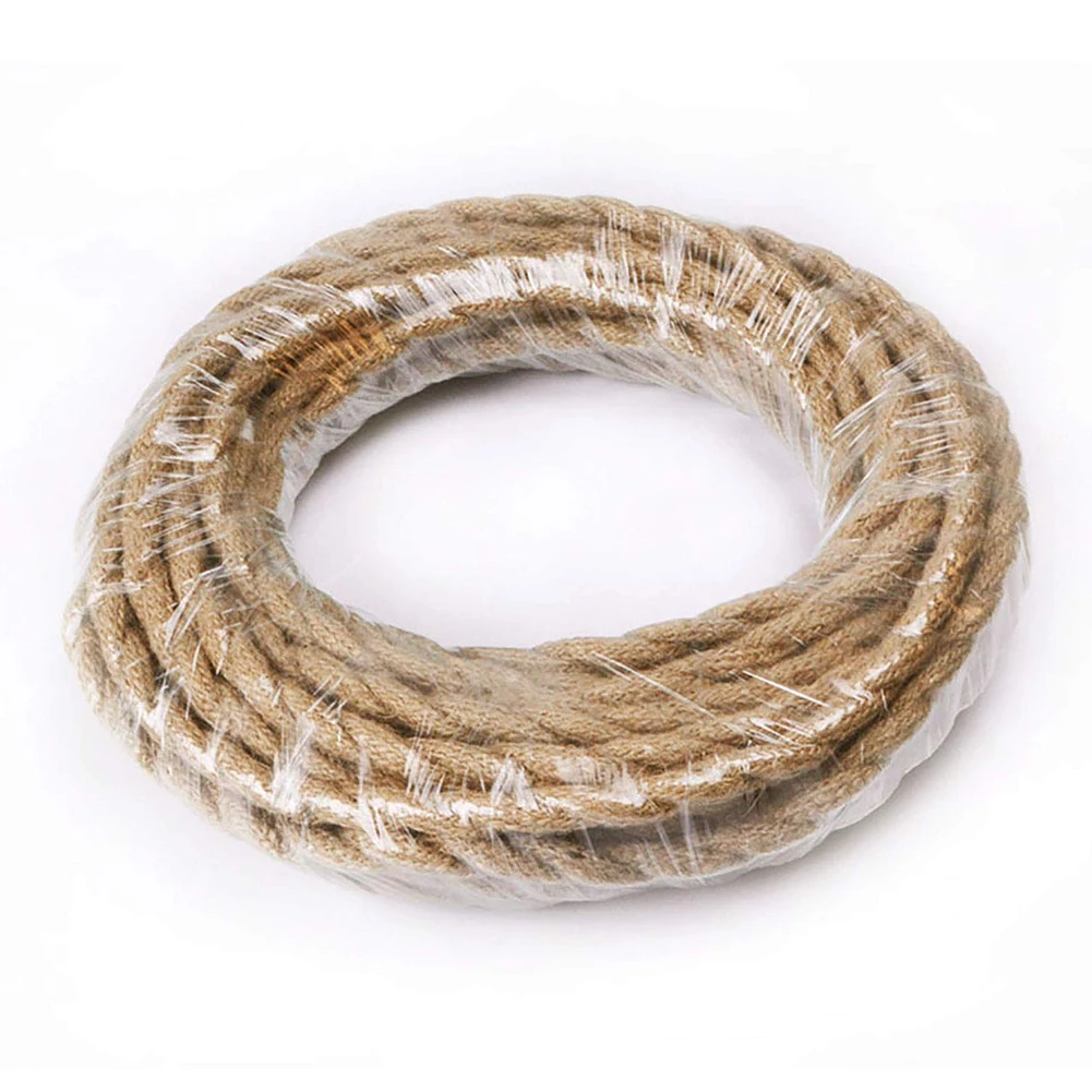 
High Quality Vintage Retro Electrical Wire Textile LED Bulb Lamp Cable Retro 2m Cord Beige Braided Pendant Light hemp Lamp Wire 