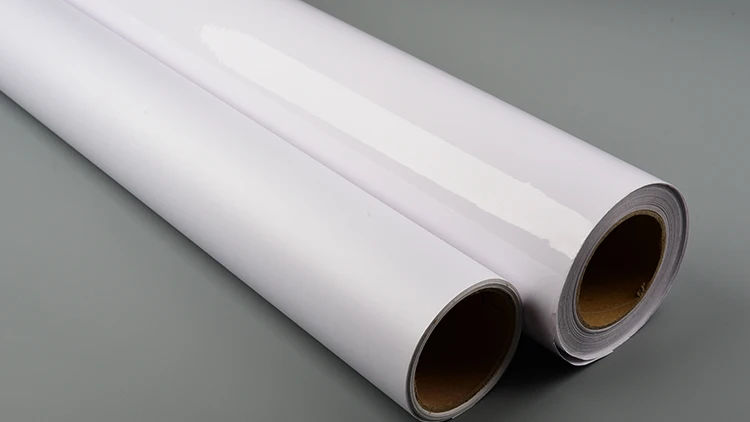 Glossy 100mic Pvc Permanent Clear Adhesive Printable Vinyl Roll For