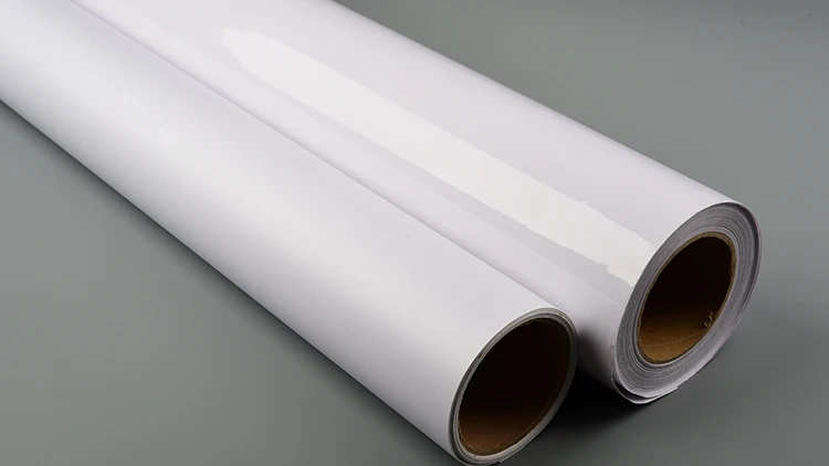Glossy 100mic Pvc Permanent Clear Adhesive Printable Vinyl Roll For 