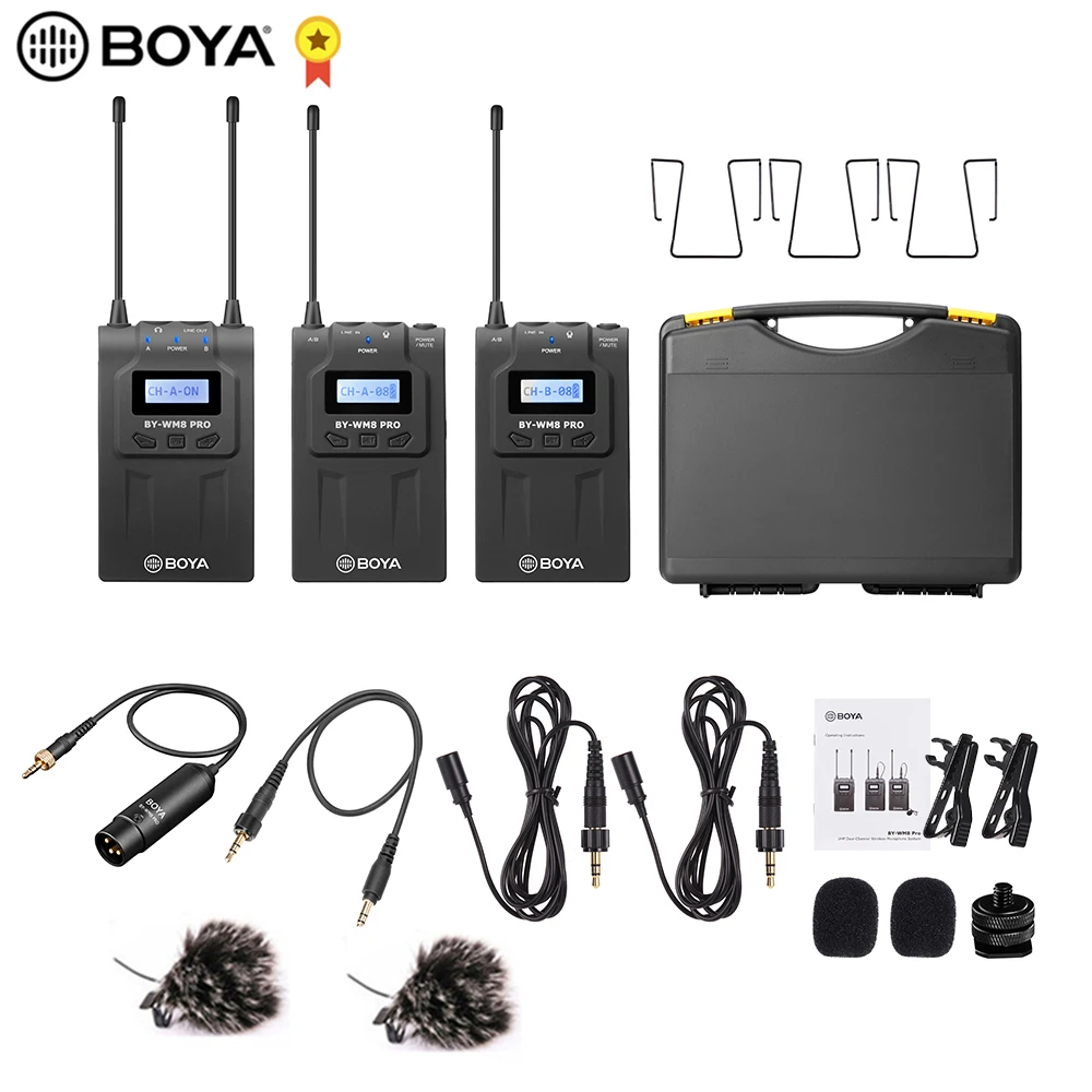 Boya By-wm8 Pro K2 Uhf Wireless Microphone System Omni-directional Lavalier  Microphone For Eng Efp Dv Dslr - Buy Wireless Lapel Microphones For  Teacher,Uhf Pll Wireless Microphone,Wireless Microphone In China Product on  Alibaba.com
