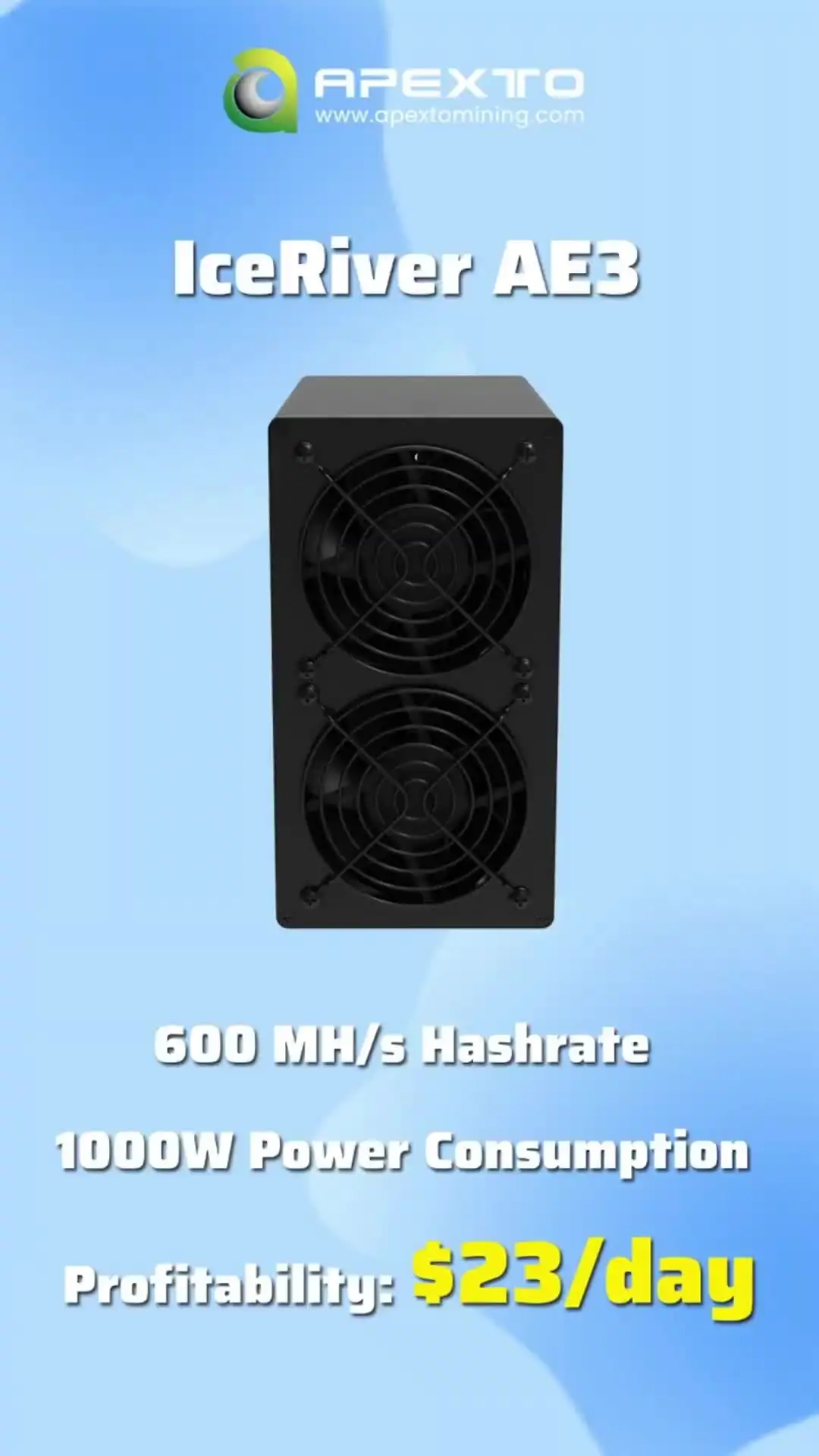 NEW Release ICERIVER AE3 2G ALEO Miner | 3400W 100-240V Crypto Mining  Machine with PSU