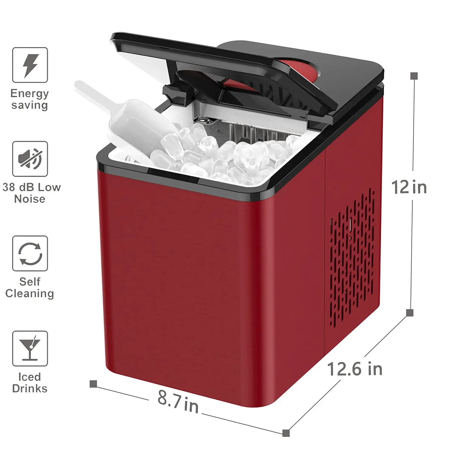 Portable Mini Ice Maker Home Use Ice Cube Machine Countertop Mini