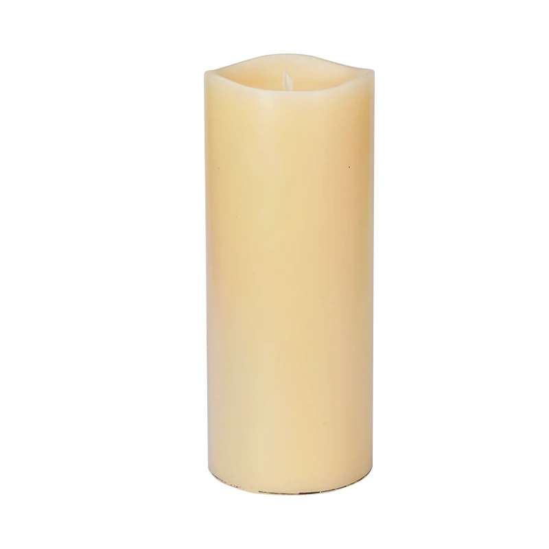 Wick Decorative ElectriC White Cylindrical Candle Battery Operated Lights Candle
