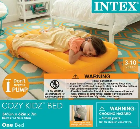 Intex 66803 Air Bed Mattress Inflatable Airbed For Kids Travel Baby Bed