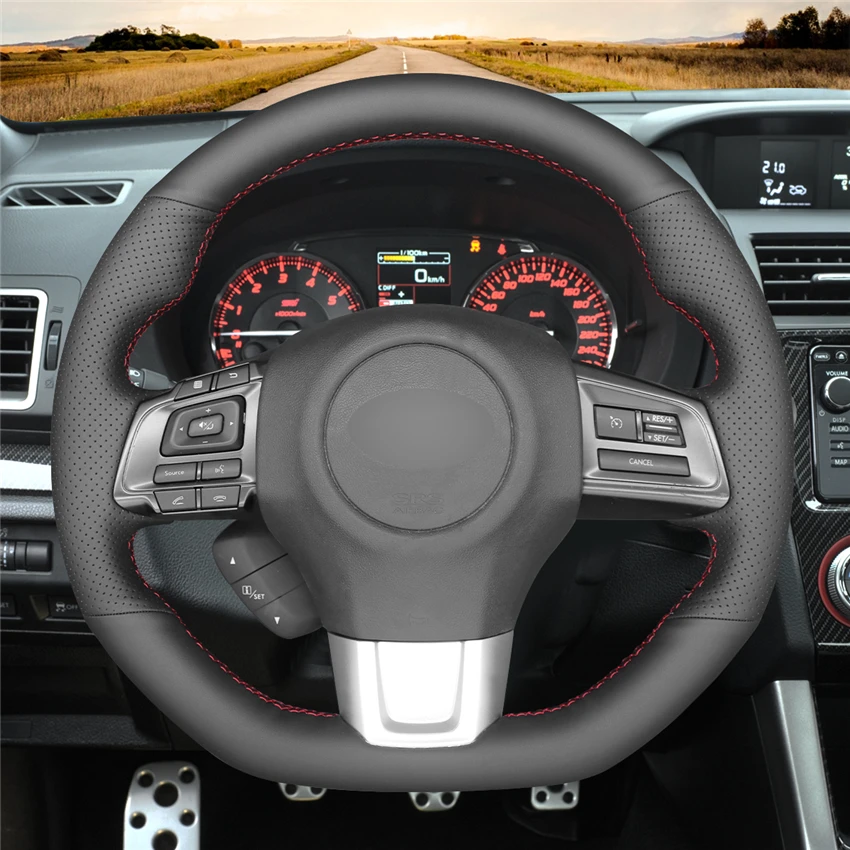 Custom Leather Suede Sewing Diy Steering Wheel Cover For Subaru Brz Wrx ...