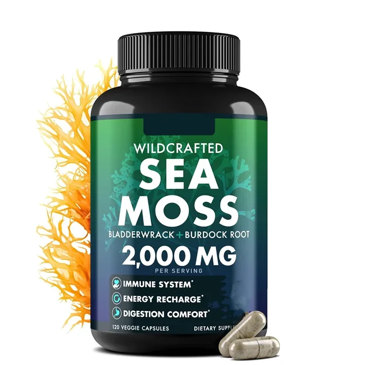 Hot Sale Sea Moss Capsules With Burdock Root & Black Seed Oil Immune ...