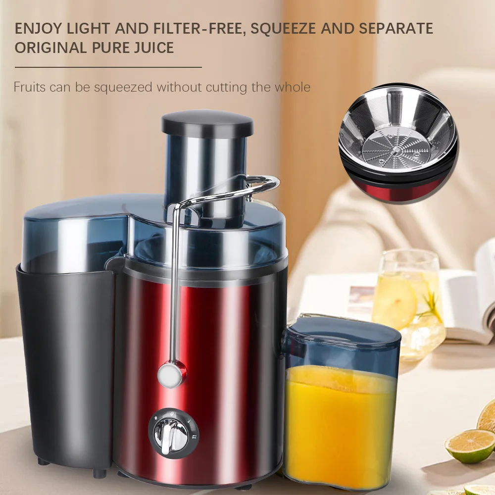 RAF Large Diameter Automatic Electric Juicer Household Stainless Steel Juicer Slag Juice Separation Exclusive for US/Europe