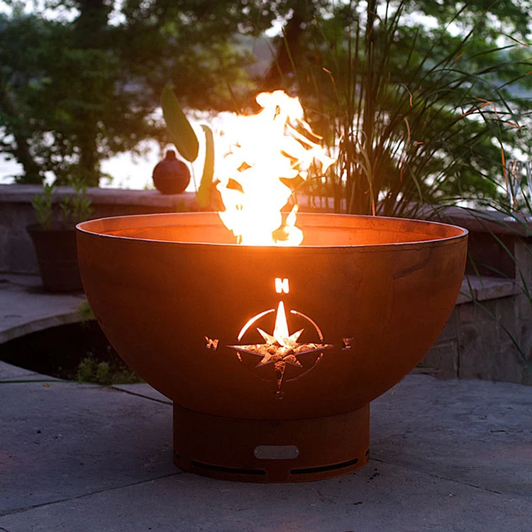 Gusseisen Carbon Stahl Feuerstelle Feuer Schüssel Mit Halbkugel Kopf