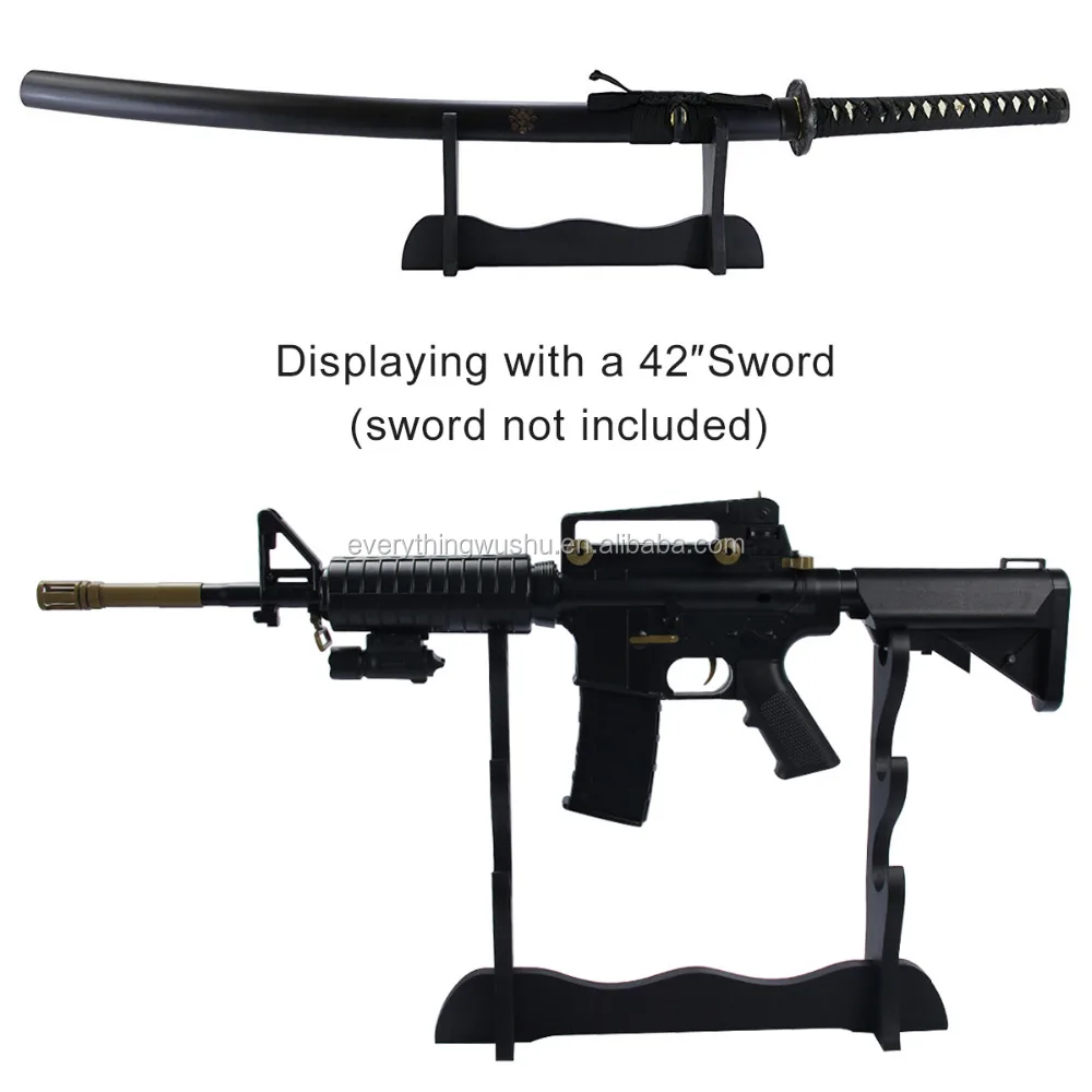 Black Wood Wall Mount Samurai Sword Katana Holder Stand Hanger Bracket Rack Display 1/2/3 Layer 4.9